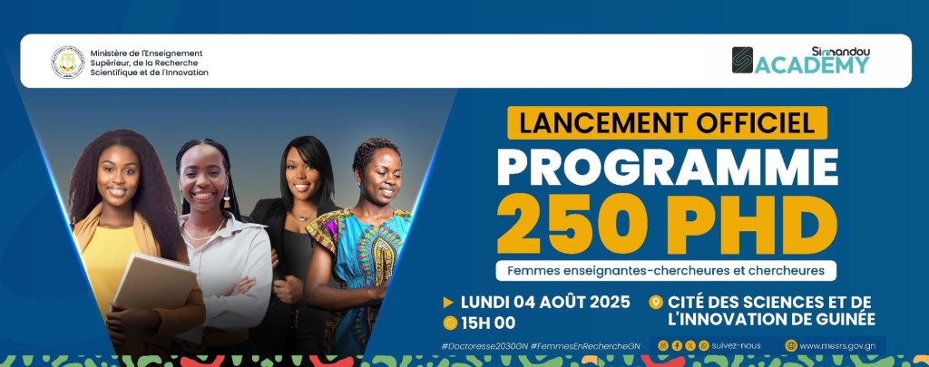 Guinée : Formation de 250 femmes doctorantes d’ici 2035, un pari pour l’avenir scientifique du&nbsp;pays