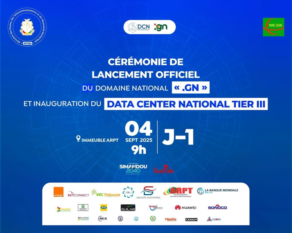 Guinée : lancement officiel du domaine national « .GN » et inauguration du Data Center National Tier&nbsp;III