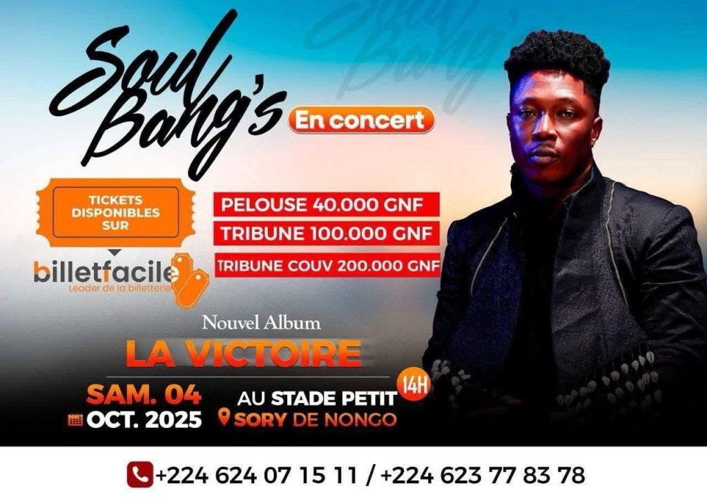 Guinée : Soul Bang’s donne rendez-vous le 4 octobre au stade Petit Sory de&nbsp;Nongö