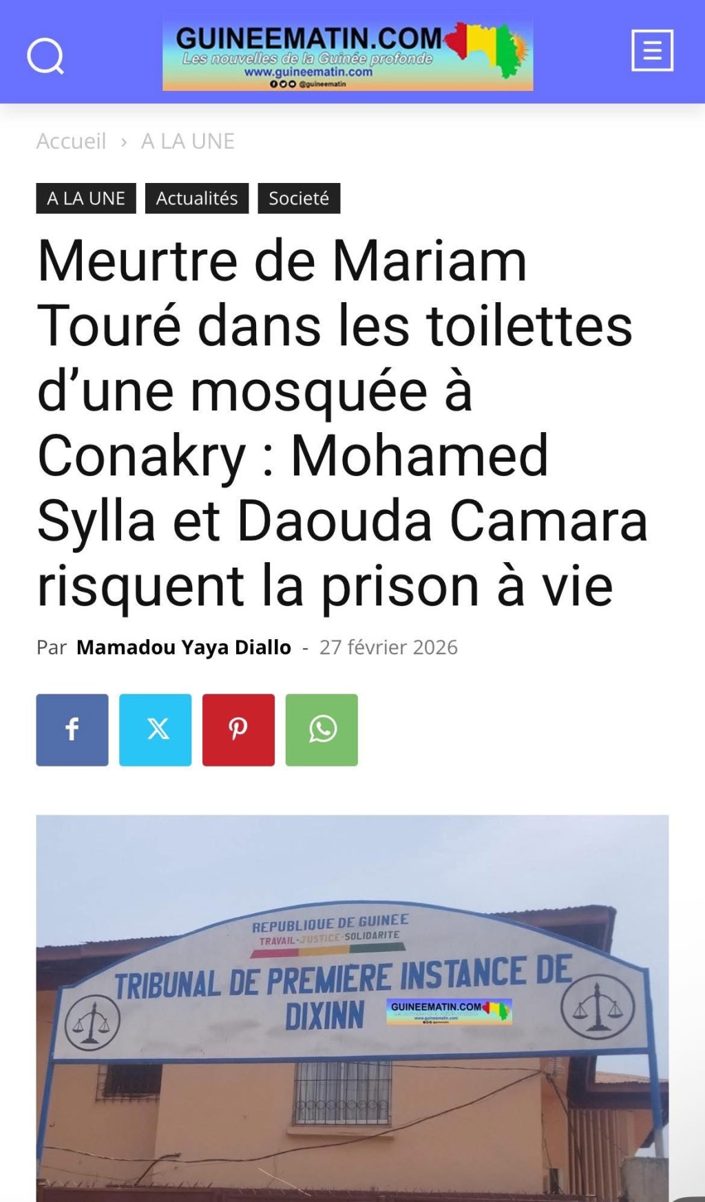 L’affaire de la petite Mariam Touré touche à son terme après près de quatre années de procédure judiciaire marquées par l’émotion et&nbsp;l’indignation
